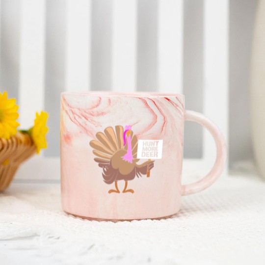 Funny Turkey Hunter Bird Hunting Hunt More Deer Marble Mugs