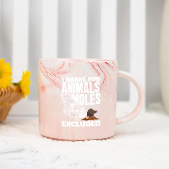 Landscaper Gardener Lawn Mowing Mole Marble Mugs