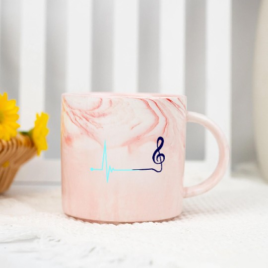 Music Clef Note Violin Treble Sound Pulse ECG Marble Mugs