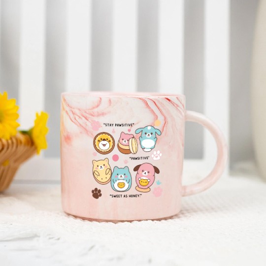 Adorable animals Food with faces Marble Mugs
