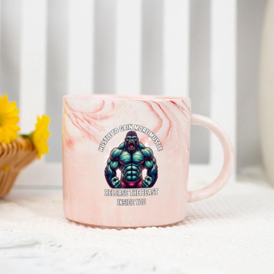 angry gorilla bodybuilding Marble Mugs