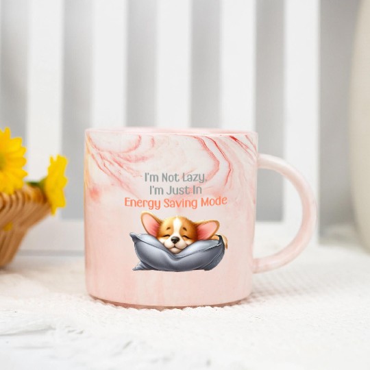 Sleeping little corgi -Energy Saving Mode Marble Mugs