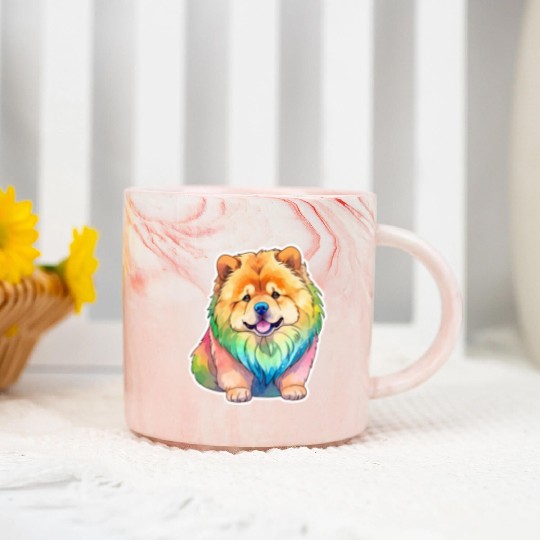Chow Chow Watercolor Marble Mugs