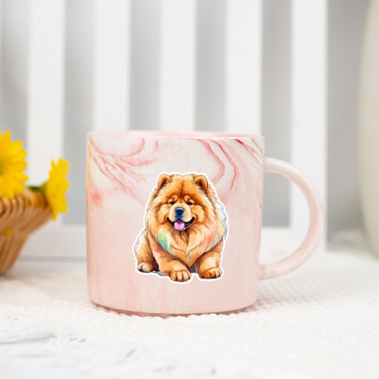 Chow Chow Watercolor Marble Mugs