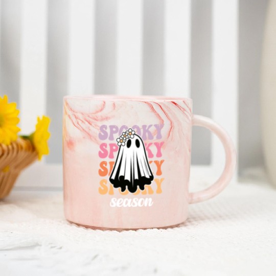 Halloween Spooky Season Marble Mugs
