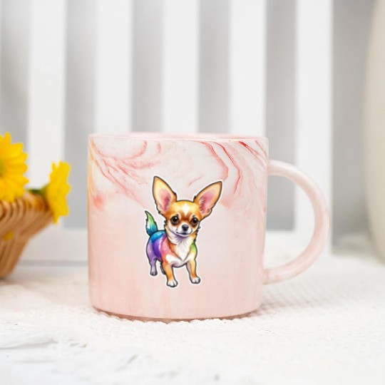 Chihuahua Watercolor Marble Mugs
