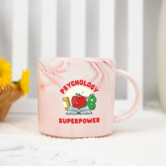 I Teach Psychology What's Your Superpower Funny Marble Mugs
