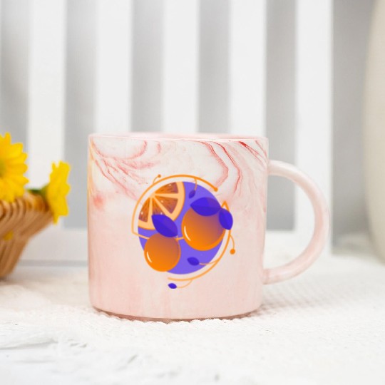 Orange Fruit Marble Mugs