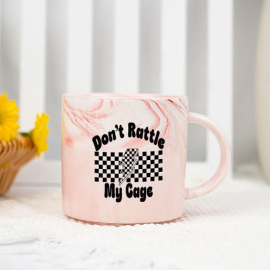 Don't Rattle My Cage, Lightning Bolt, Checkerboard Marble Mugs