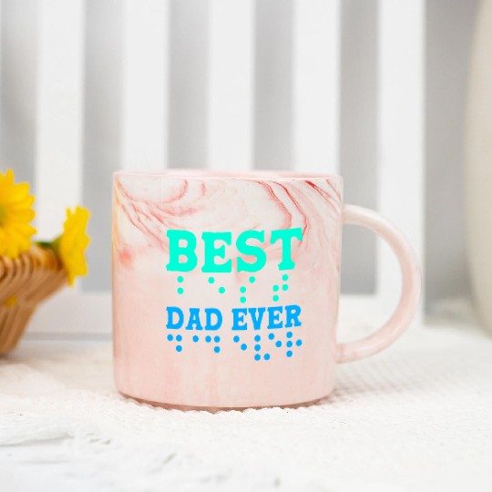 Braille Blind Awareness Best Dad Ever Marble Mugs