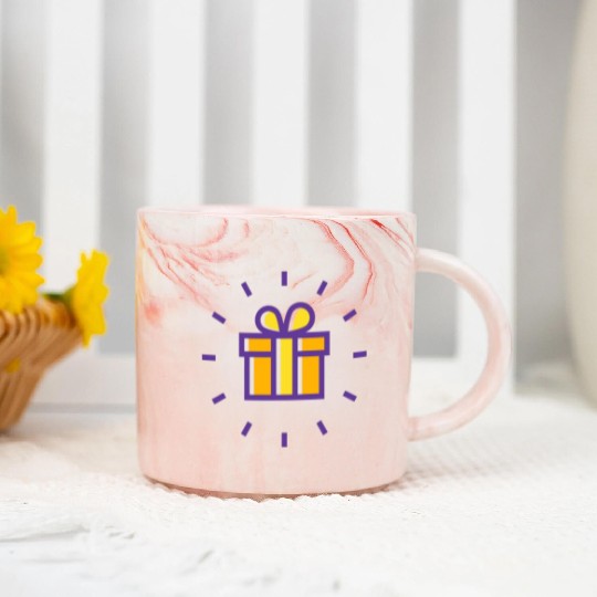 AA line icon of a gift box typically features a si Marble Mugs
