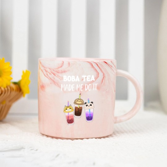 Boba Tea Made Me Do It Bubble Japan K-pop Korean Marble Mugs