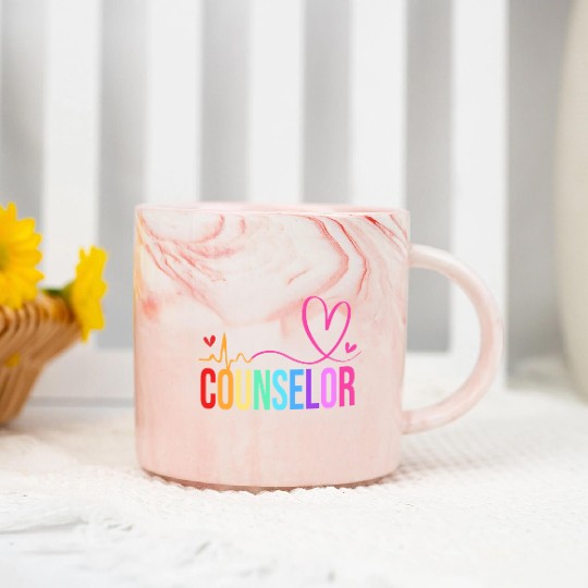 Retro Counseling Awareness School Counselor Marble Mugs