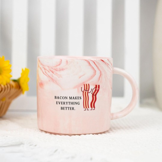 Bacon Bliss: Humor Meets Breakfast Art Marble Mugs