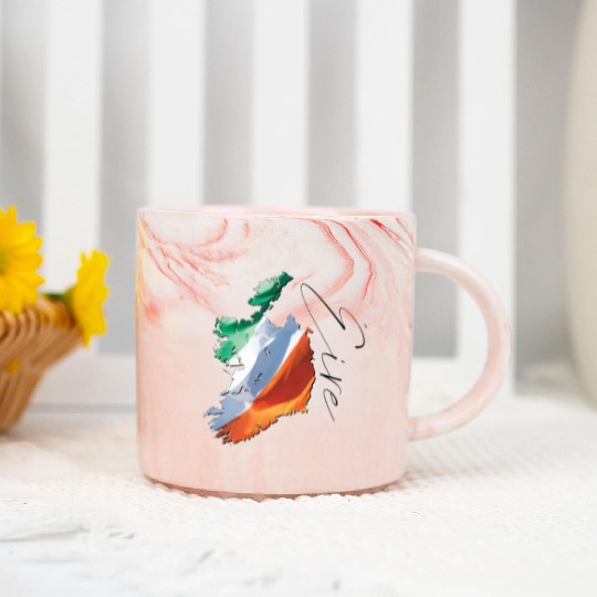 Ireland | Real Flag | Flag Map IR Marble Mugs