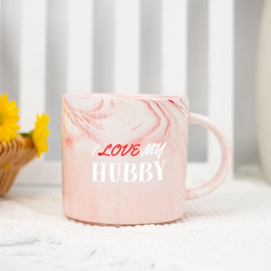 I Love My Hubby Marble Mugs