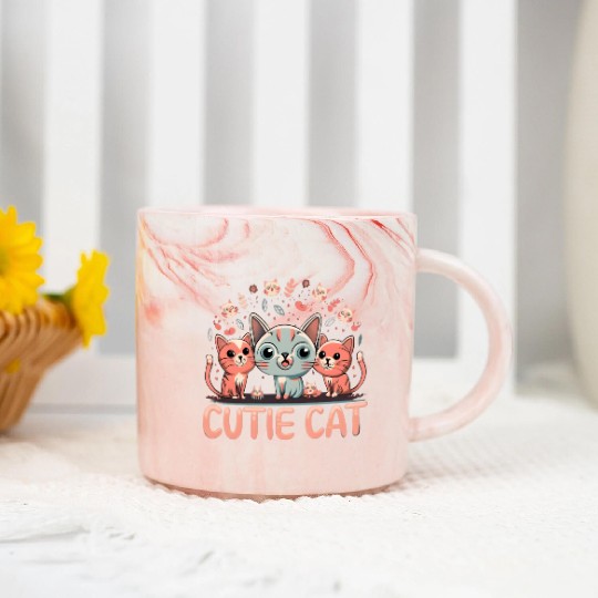 Cutie Cat Marble Mugs