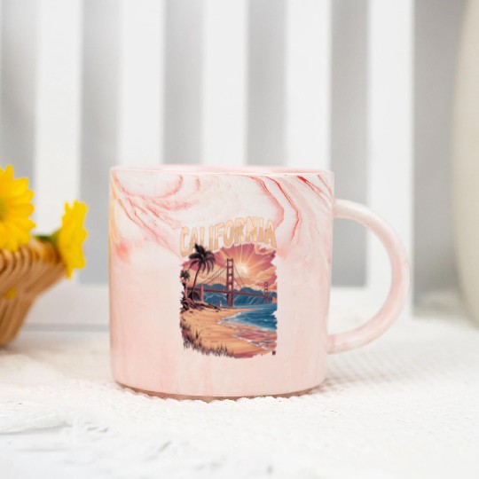 CALIFORNIA GOLDEN GATE BRIDGE BAY AREA Marble Mugs