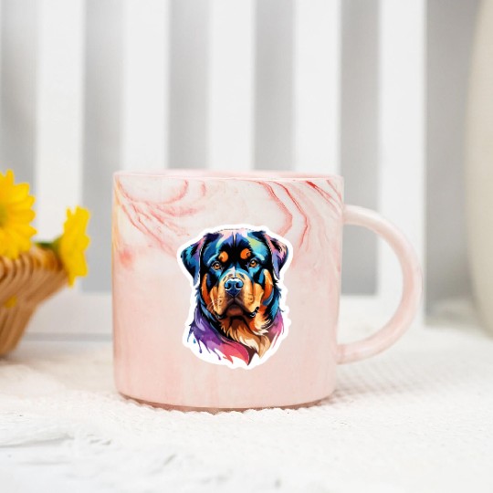 Rottweiler Watercolor Marble Mugs