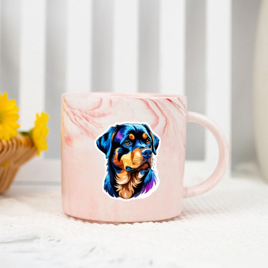 Rottweiler Watercolor Marble Mugs
