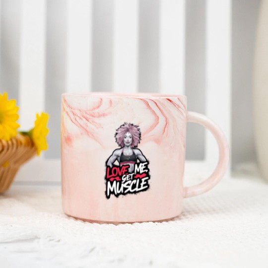 Love me, Get Muscle Marble Mugs