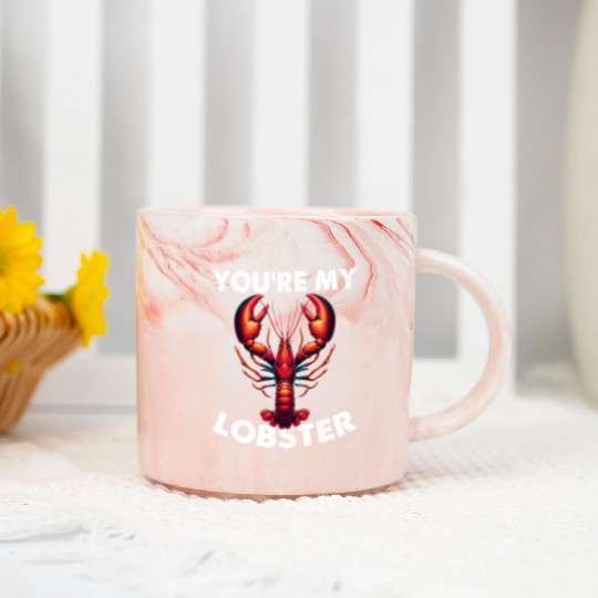 Friends You're My Lobster Valentine's Day Quote Marble Mugs