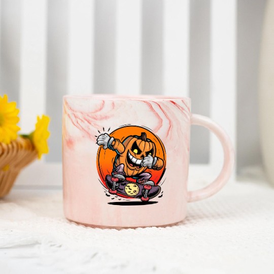 Halloween jack o lantern dabbing Marble Mugs