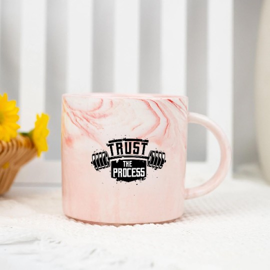 Trust The Process Motivational Quote Gym Marble Mugs