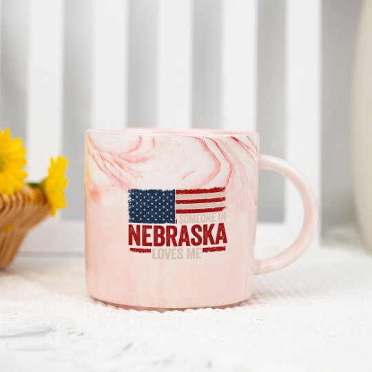 Someone In Nebraska Loves Me Marble Mugs