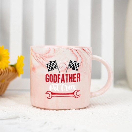 Godfather Pit Crew Birthday Racing Car Marble Mugs