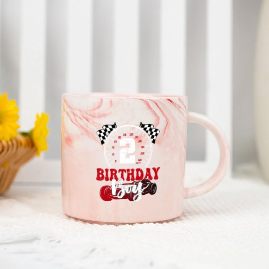 Kids 2nd Birthday Boy 2 Second Race Car Birthday Marble Mugs