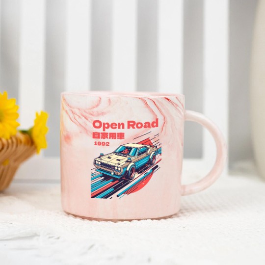 Retro Racing Car Japan Marble Mugs