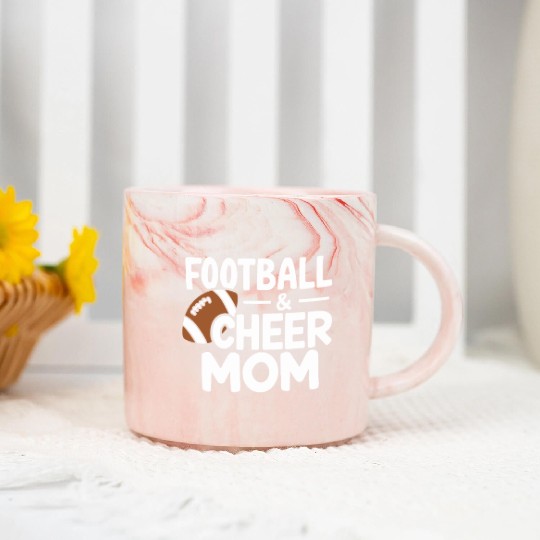 Football Cheer Mom Proud and Loud Marble Mugs