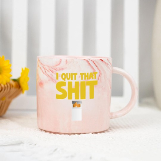 I Quit That Shit Funny Non-Smoker Vaping Marble Mugs