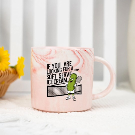 pickle character plays tennis Marble Mugs