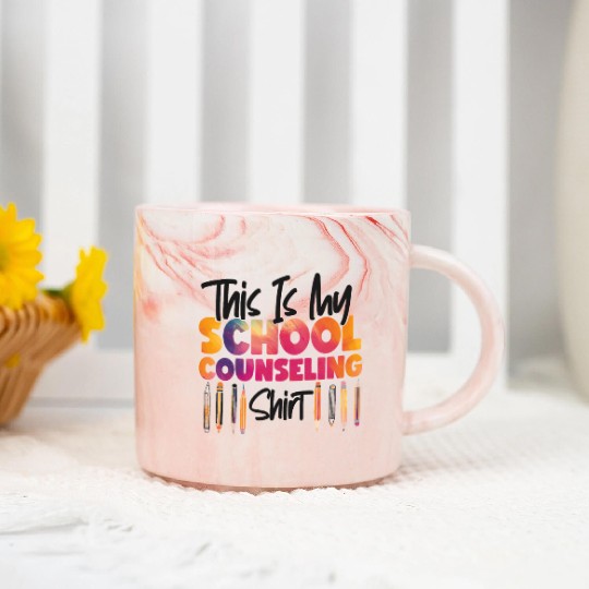 School Counselor Watercolor This Marble Mugs