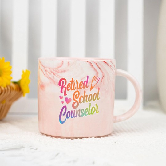 School Counselor Retired Marble Mugs