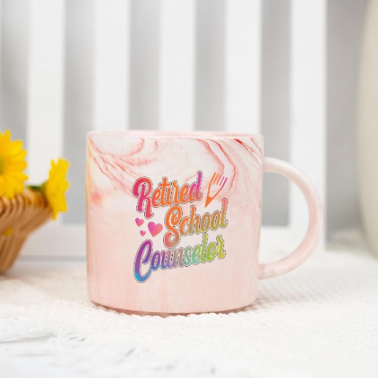 School Counselor Retired Marble Mugs