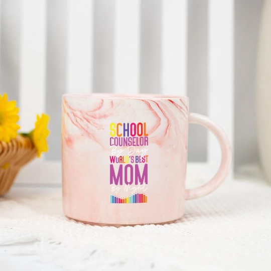 School Counselor Mom School Marble Mugs