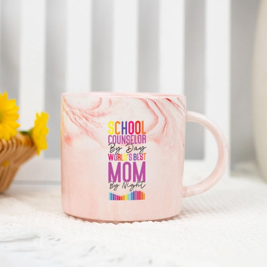 School Counselor Mom School Marble Mugs