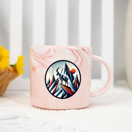 Abstract mountain goat Marble Mugs