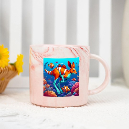 The kangaroo-clown fish Marble Mugs