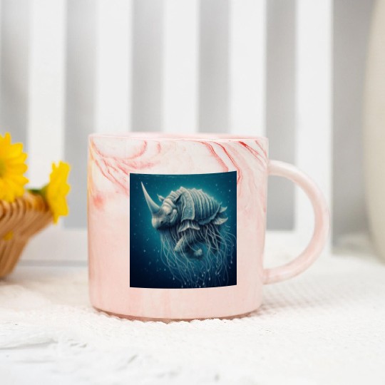 The jellyfish-rhino Marble Mugs