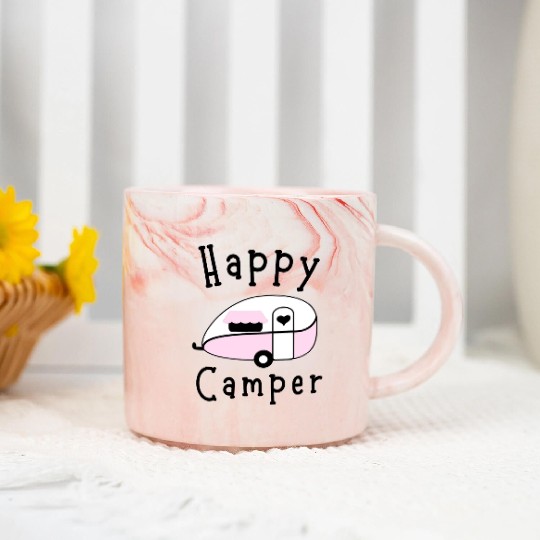 Happy Camper - Camping Marble Mugs