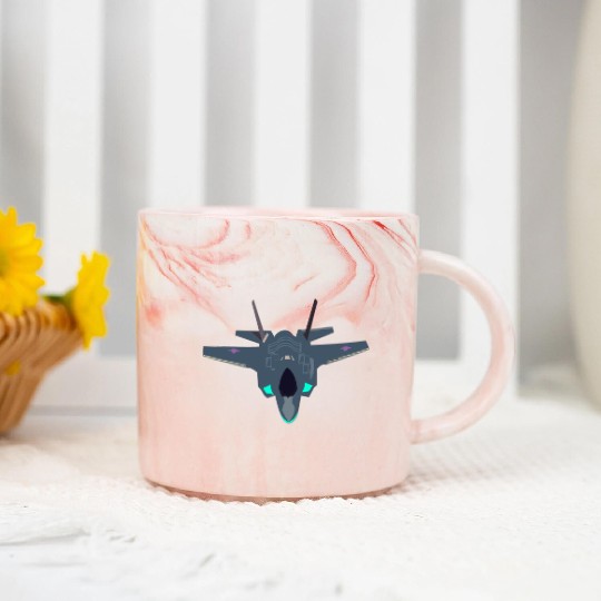 Stealthy F-35 Fighter Jet Design Marble Mugs