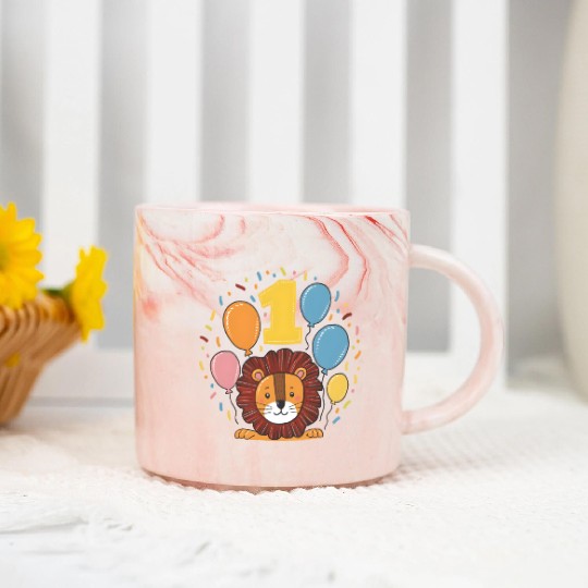 1th Birthday Lion Children's Birthday Party Marble Mugs