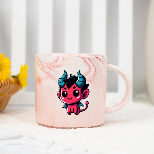 Cute Little Devil Marble Mugs