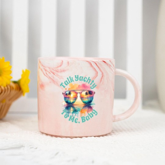 Yacht Rock Talk Yachty To Me Baby Marble Mugs