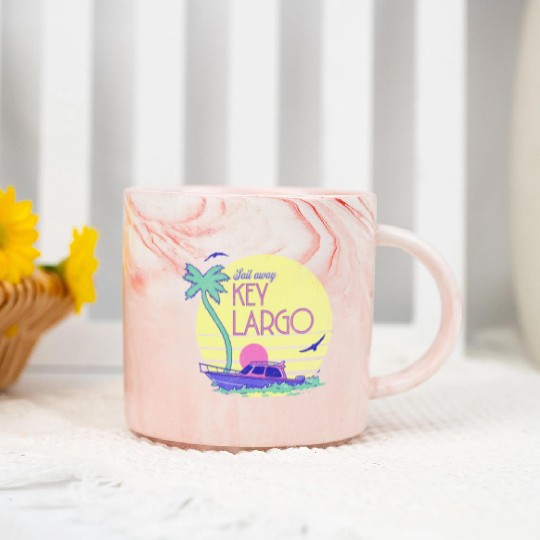 Sail Away Yacht Rock Key Largo Boating Marble Mugs