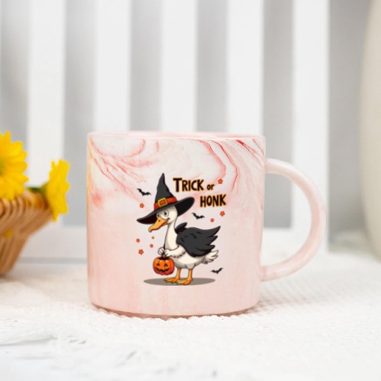 Funny Halloween Duck Costume Trick Honk Marble Mugs